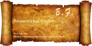 Besenczky Fodor névjegykártya